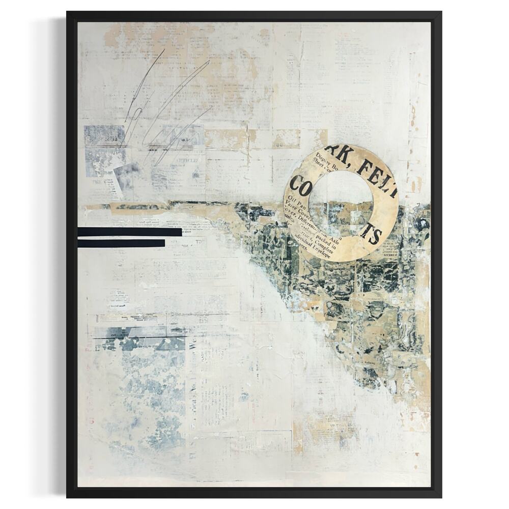 Original Mixed Media Modern Art Collage Painting 18x24 "Synaloepha" Signed